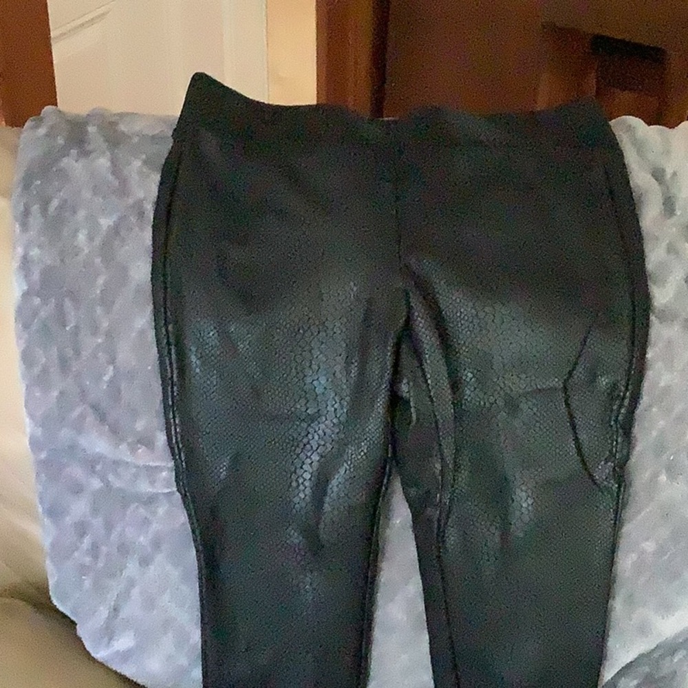 Black Textured Pants